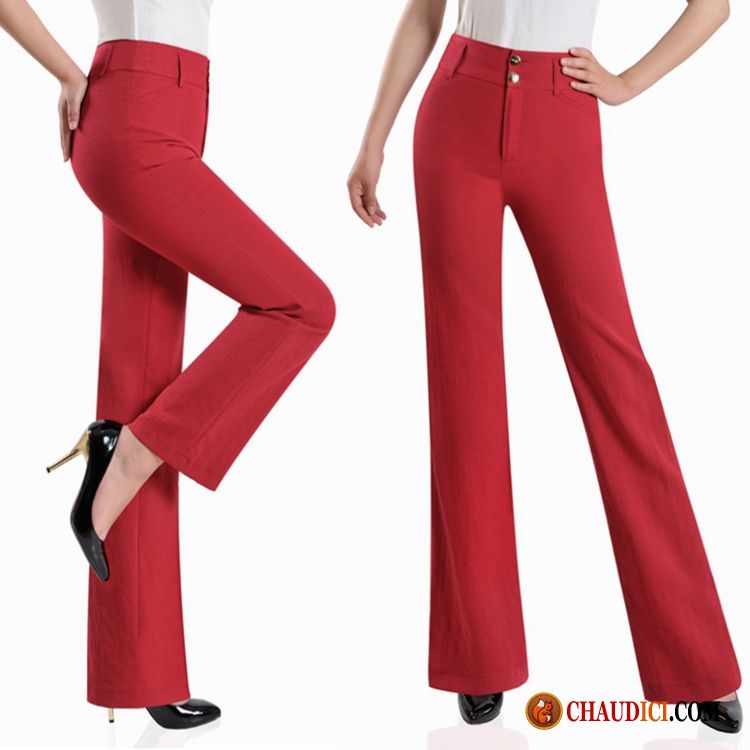 Pantalon Femme Leger Respirant Haute Cintrée Été Femme Pantalon Pas Cher