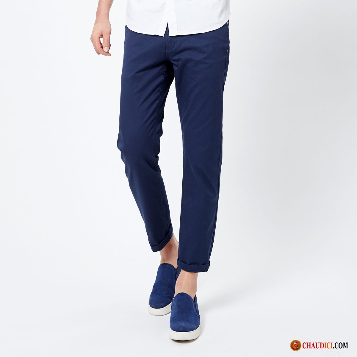 Pantalon Homme Bleu Marine Homme Matelassé Été Pure Extensible