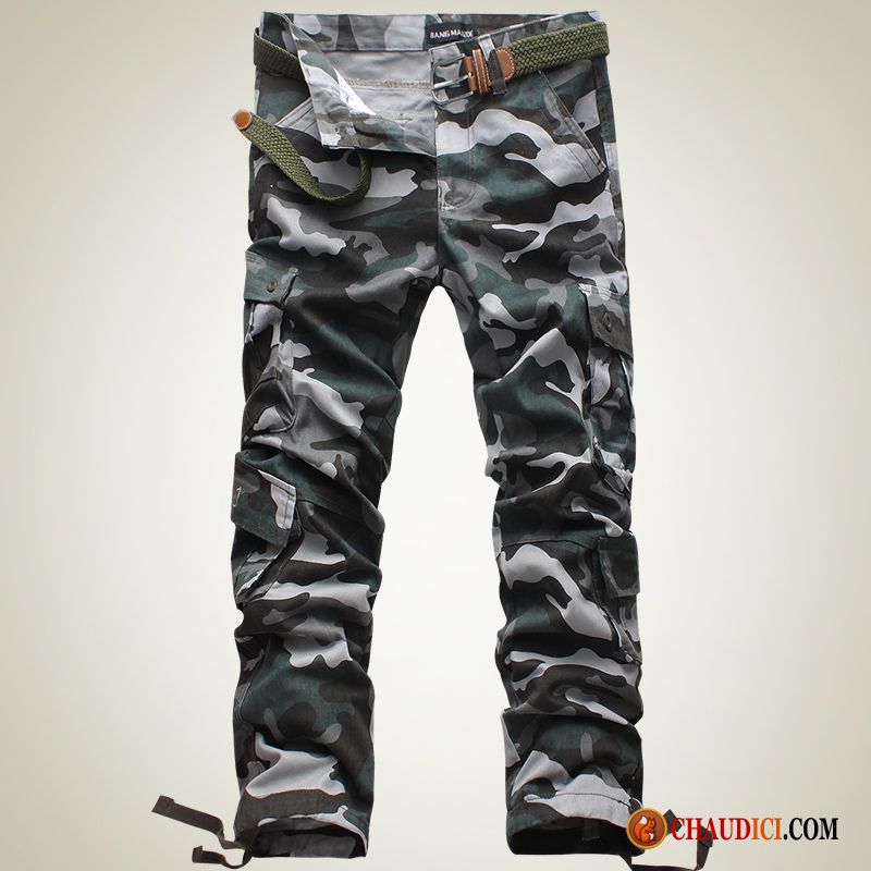 Pantalon Homme Coton Hiver Étudiant Baggy Camouflage Tendance