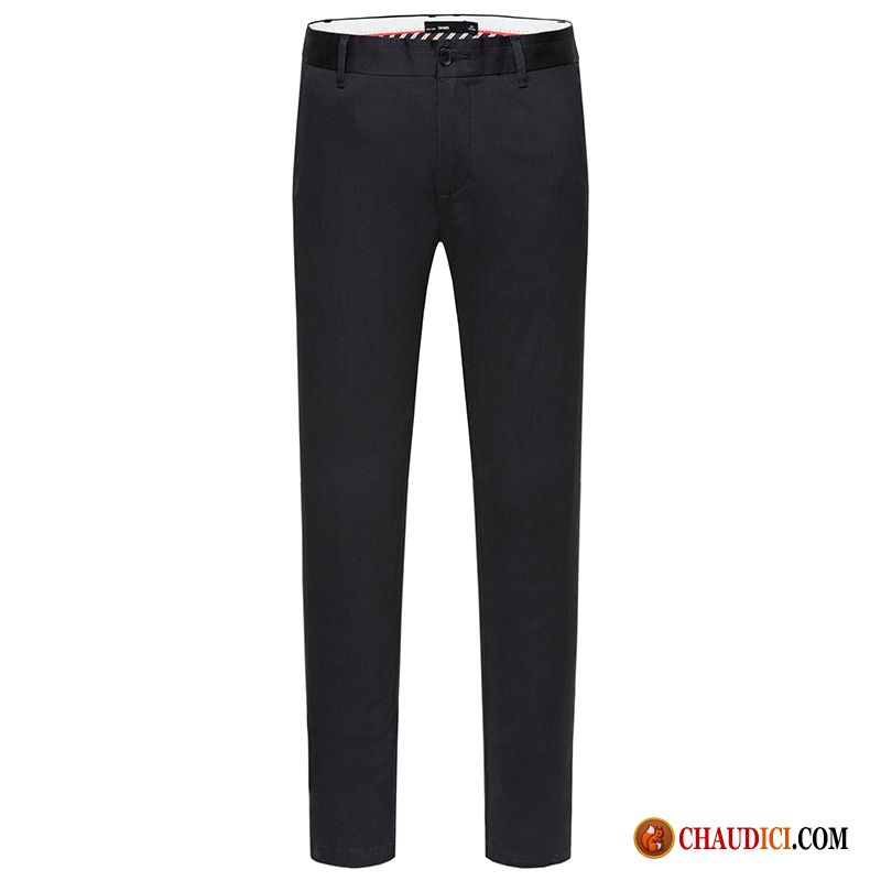 Pantalon Homme Coton Taille Élastiquée Pantalons Slim Couleur De Contraste Tendance Printemps Pas Cher