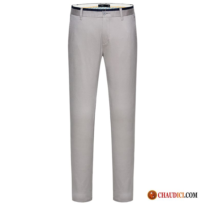 Pantalon Homme Coton Taille Élastiquée Pantalons Slim Couleur De Contraste Tendance Printemps Pas Cher