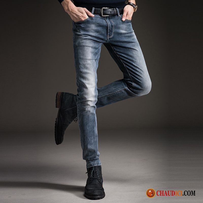 Pantalon Homme Regular Printemps Jambe Droite Jeans Maigre Pantalon En Vente