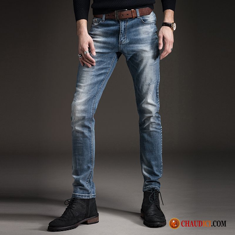 Pantalon Homme Regular Printemps Jambe Droite Jeans Maigre Pantalon En Vente