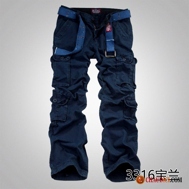 Pantalon Homme Taille Elastique Corail Baggy Été Jambe Droite Pantalons Cargo Pas Cher