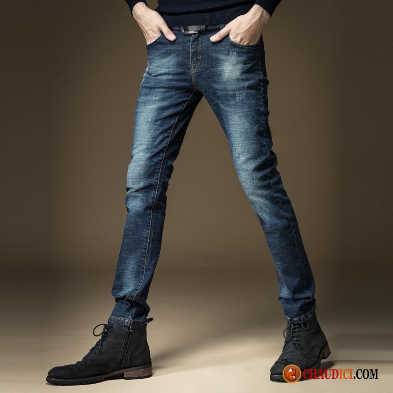 Pantalon Jean Blanc Homme Écarlate Été Homme Jambe Droite Jeans Jeunesse Pas Cher