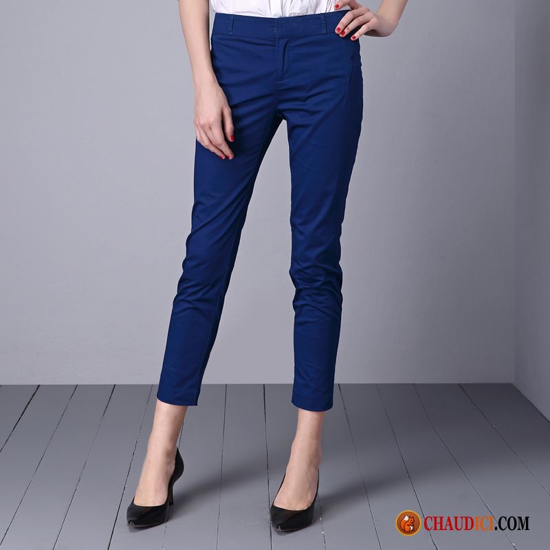 Pantalon Lin Blanc Décontractée Printemps Pantalon Femme Simple