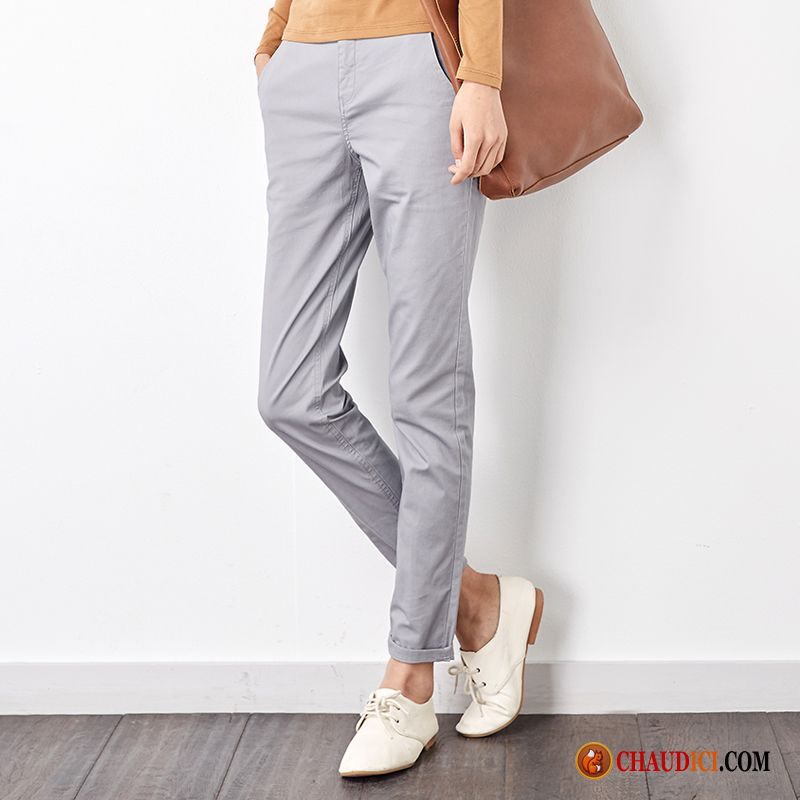 Pantalon Lin Gris Femme Ambre Cône Pantalon Pantalons Printemps Matelassé