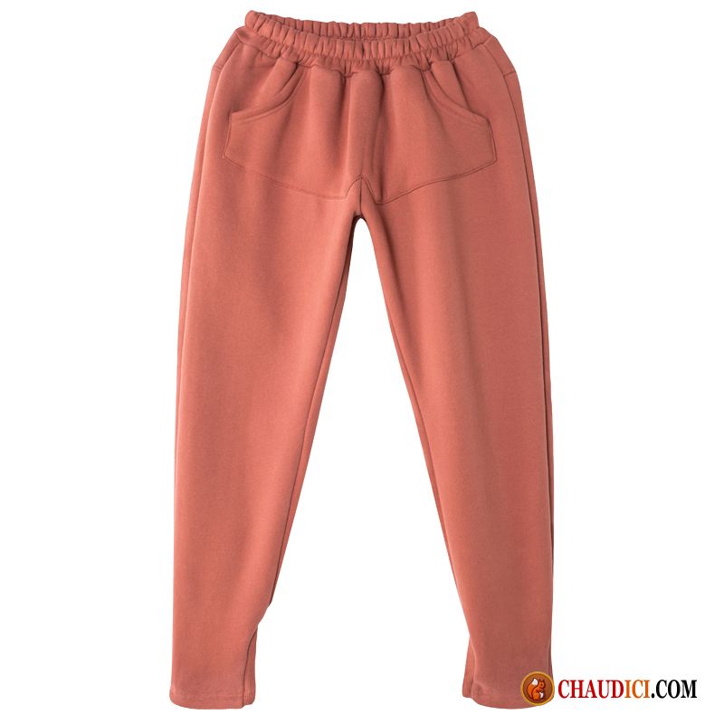 Pantalon Lin Gris Femme Baggy Matelassé Décontractée L'automne Hiver Pas Cher