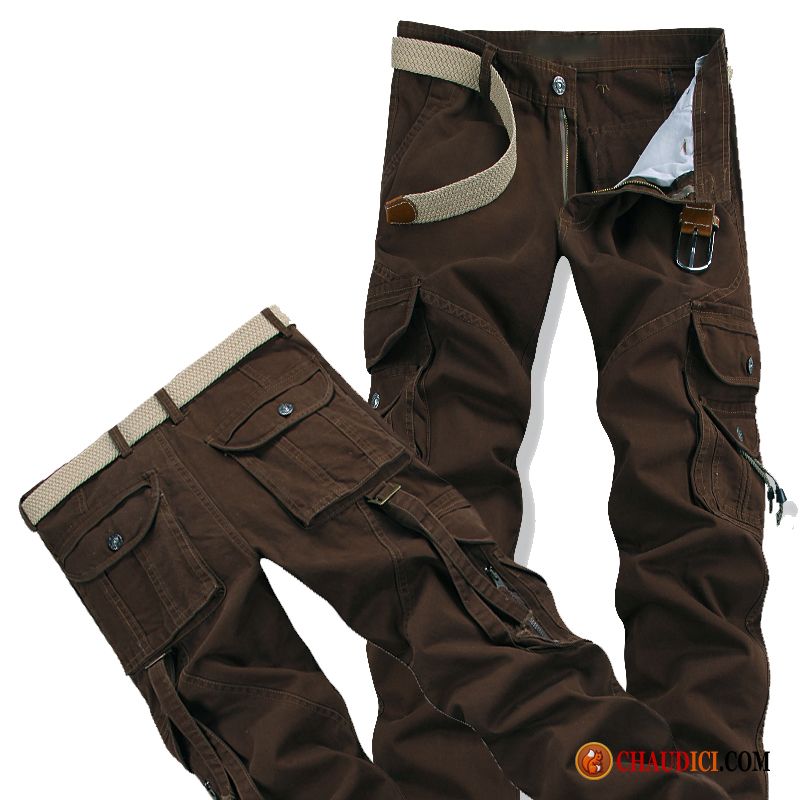 Pantalon Rouge Homme Jambe Droite De Plein Air Cargo Décontractée Homme