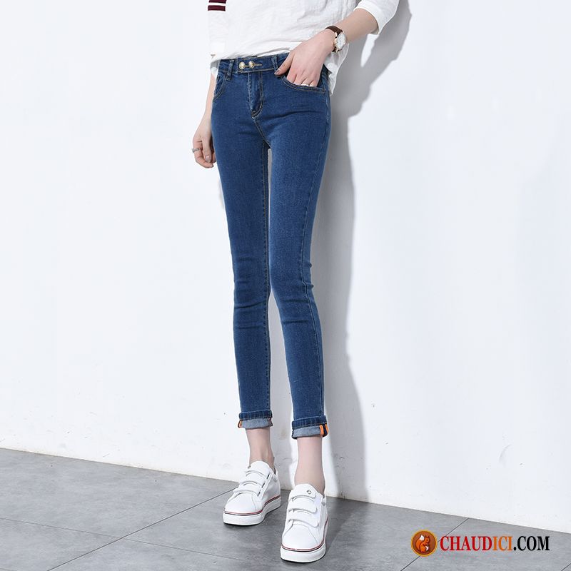 Pantalon Slim Couleur Femme Pantalon Collants Jeans Tendance Printemps Pas Cher