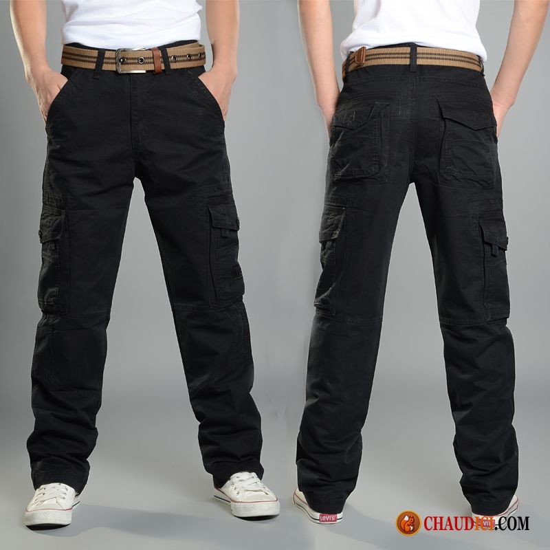 Pantalon Taille Elastique Pour Homme Middle Waisted Slim Loup Été Cargo Pas Cher