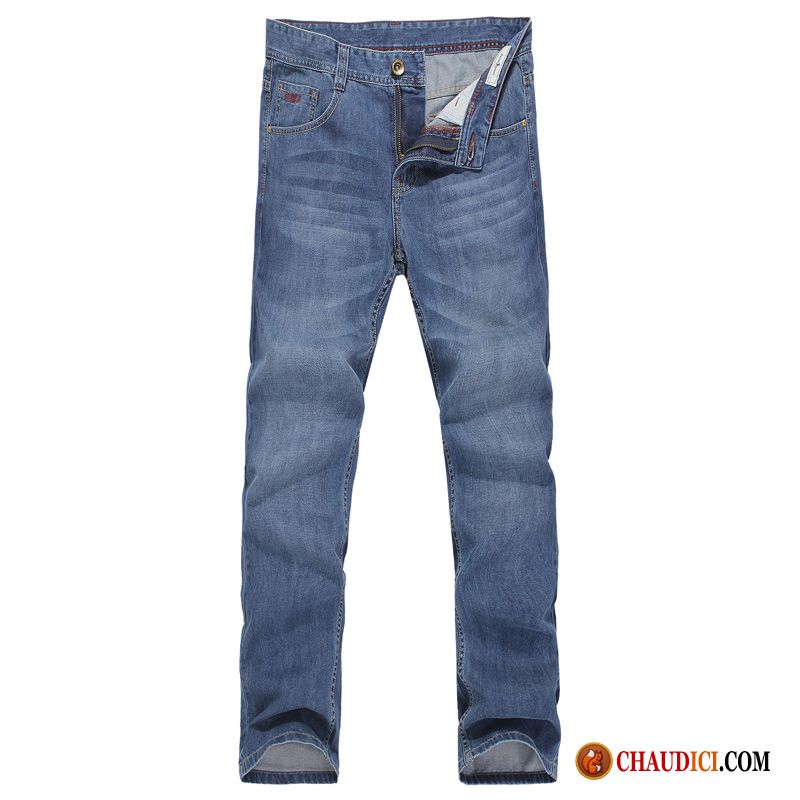 Pantalon Taille Haute Homme Pas Cher Neige Jambe Droite Jeans Bien Loup Delavé