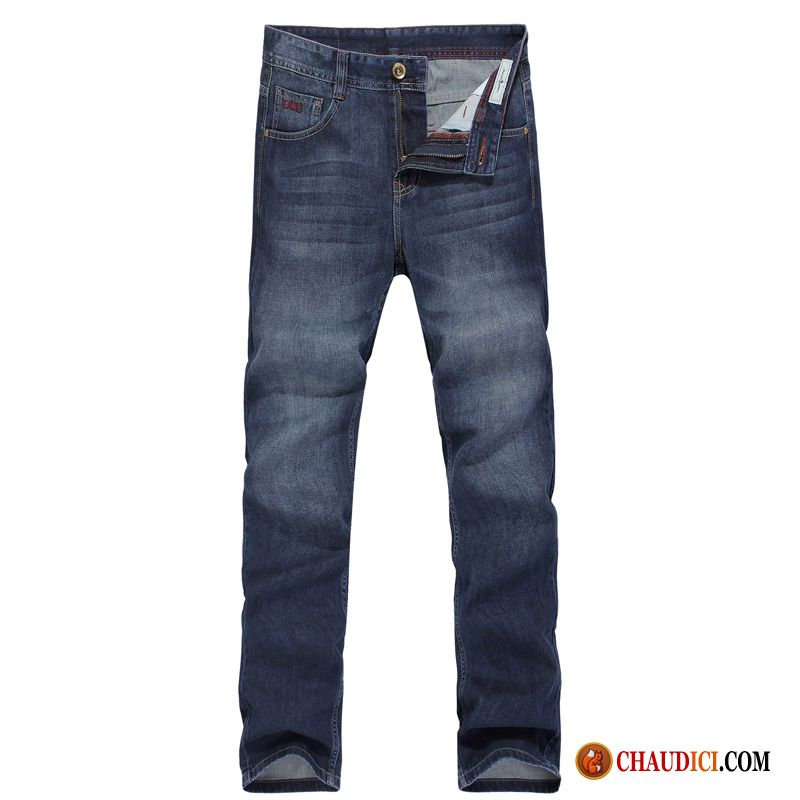 Pantalon Taille Haute Homme Pas Cher Neige Jambe Droite Jeans Bien Loup Delavé