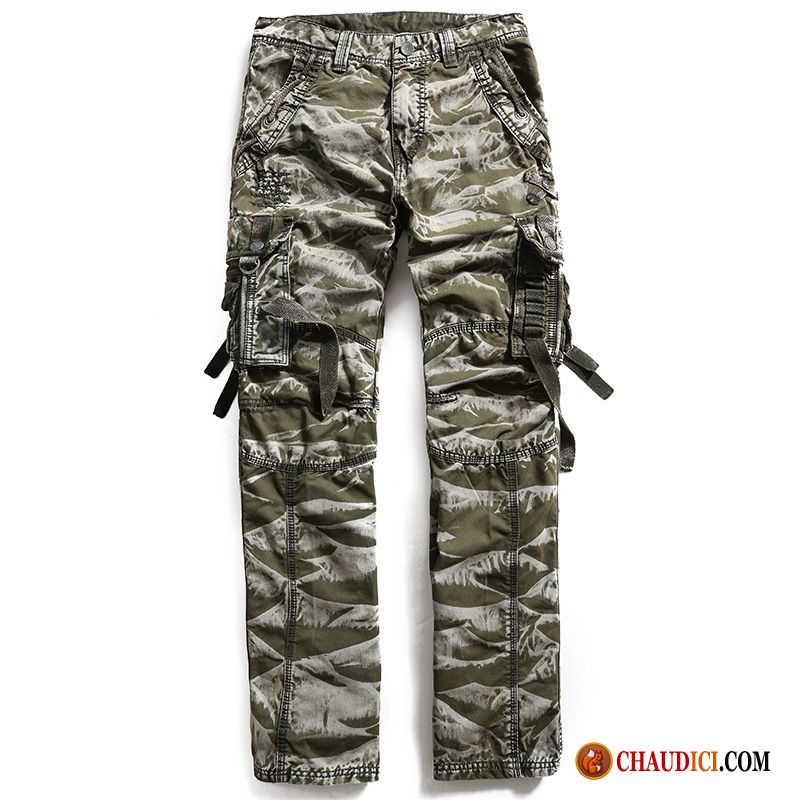 Pantalon Velours Homme Multi-poche Camouflage Été Pantalon Cargo Pas Cher