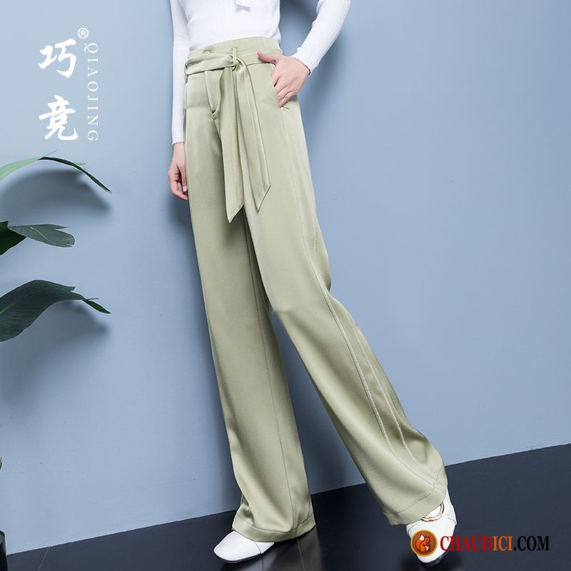 Pantalon Été Femme Soie Femme Vert Baggy Printemps