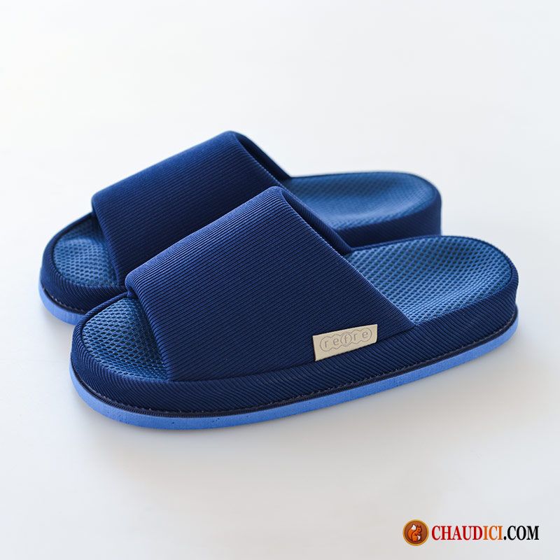 Pantoufle Homme Grande Taille Fantaisie Intérieur Bleu Printemps Tongs Chaussons