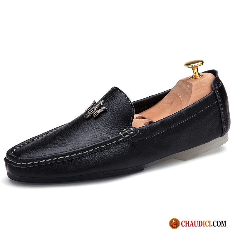 Pantoufle Mocassin Homme Tendance Slip-on Cuir Véritable Flâneurs L'automne