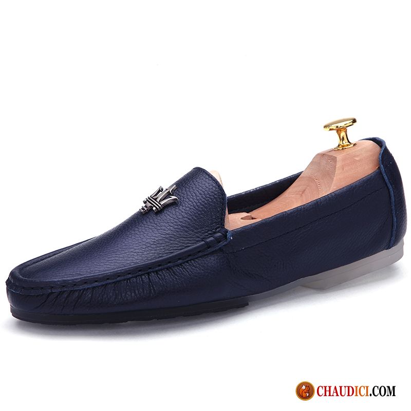 Pantoufle Mocassin Homme Tendance Slip-on Cuir Véritable Flâneurs L'automne