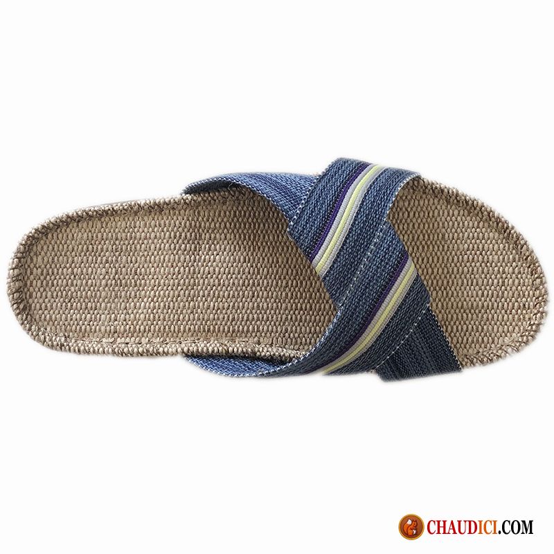 Pantoufles Homme En Solde Été Tongs Chaussons Or Bleu Absorber La Sueur