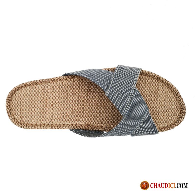 Pantoufles Homme En Solde Été Tongs Chaussons Or Bleu Absorber La Sueur