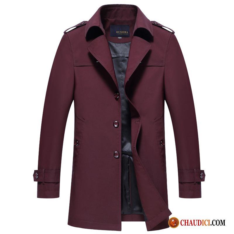 Parka Homme Tendance Lavande Légère L'automne Longue Manteau Homme