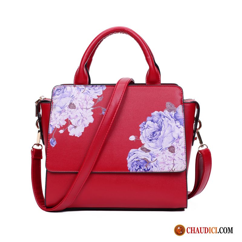 Porte Sac À Bandoulière Pivoine Mode Imprimé Hiver Le Nouveau