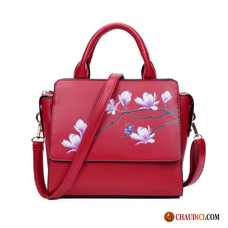 Porte Sac À Bandoulière Pivoine Mode Imprimé Hiver Le Nouveau