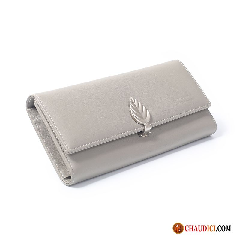 Portefeuille Femme Pas Cher Cuir Bronzage Téléphone Portable Portefeuille Le Nouveau Portefeuilles Trois Fois