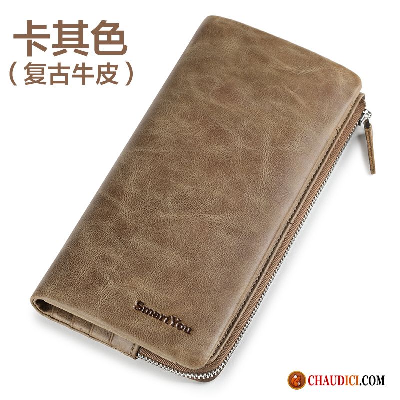 Portefeuille Homme Pratique Seagreen Le Nouveau Portefeuille Rétro Hommes Téléphone Portable