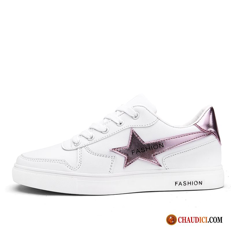 Promotion Basket Femme Pas Cher Dame Fantaisie Plates Chaussures De Skate Blanc