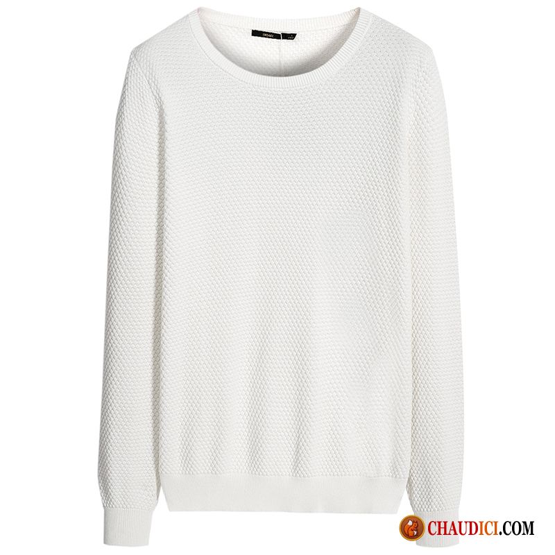 Pull Blanc Homme Sandybrown Col Rond Hiver Frais Homme Étudiant Pas Cher