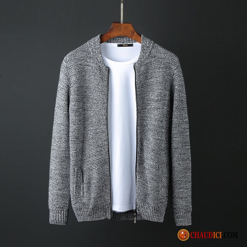 Pull Cachemire Pas Cher Homme Homme L'automne Pull Manteau Col Mandarin