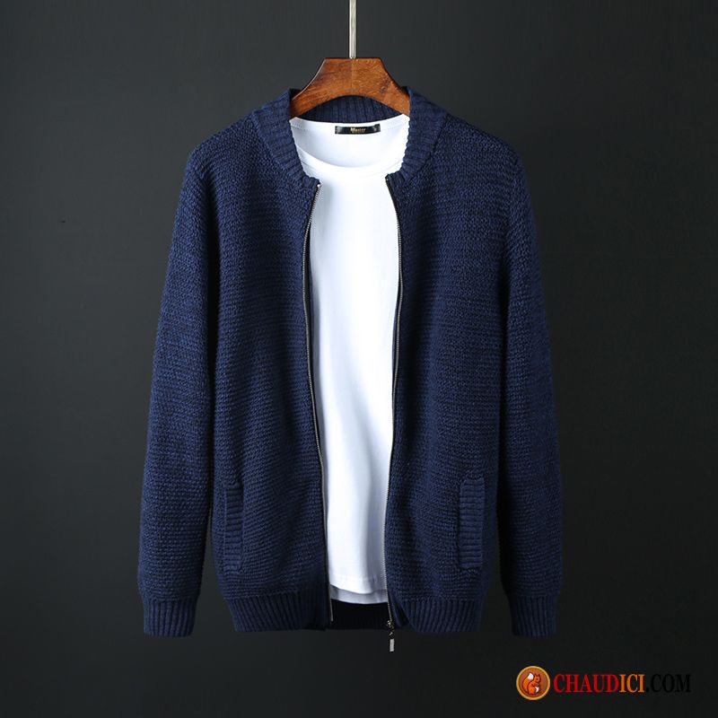 Pull Cachemire Pas Cher Homme Homme L'automne Pull Manteau Col Mandarin