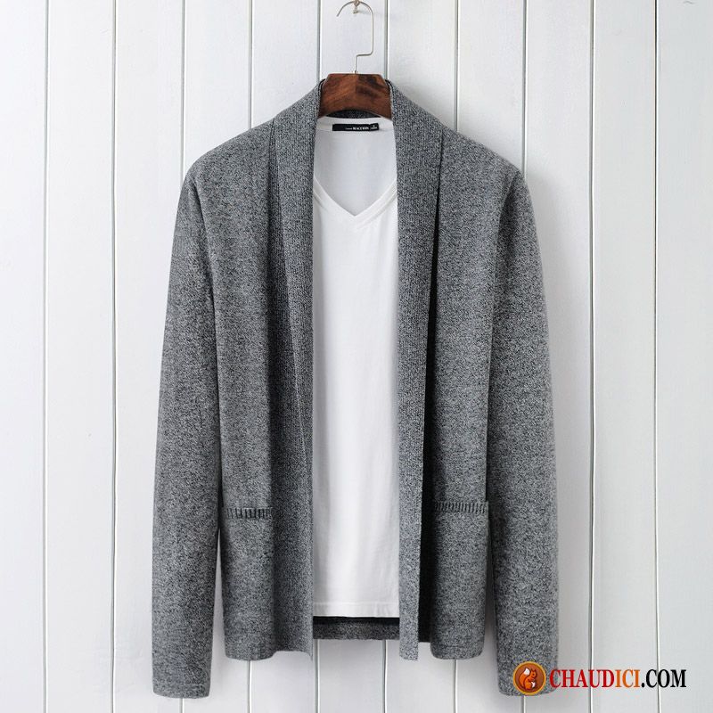 Pull Col Roulé Laine Homme Pull Jeunesse Col Mandarin Cardigan Printemps