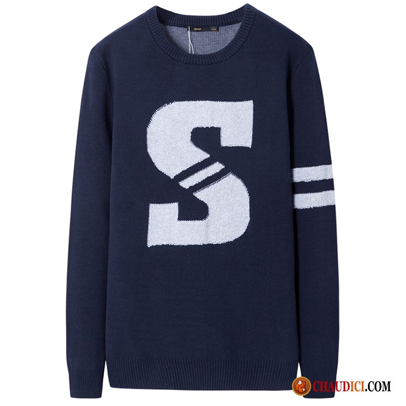 Pull Long Homme Pullovers Étudiant Lettre Pull Les Adolescents