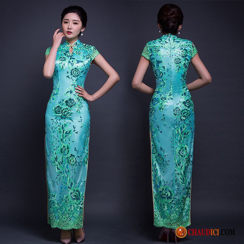 Robe Fluide D Été Étape Cheongsam Diviser La Fourchette Réunion Annuelle Montrer