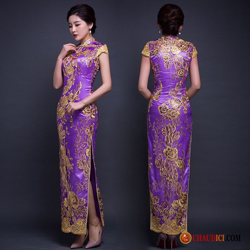 Robe Fluide D Été Étape Cheongsam Diviser La Fourchette Réunion Annuelle Montrer