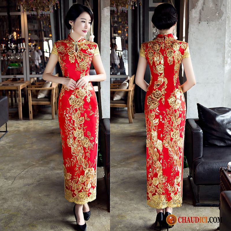 Robe Fluide D Été Étape Cheongsam Diviser La Fourchette Réunion Annuelle Montrer