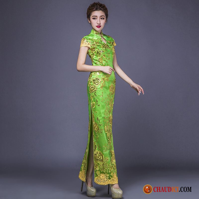 Robe Féminine Élégante Hiver Réunion Annuelle Jours Robe Cheongsam