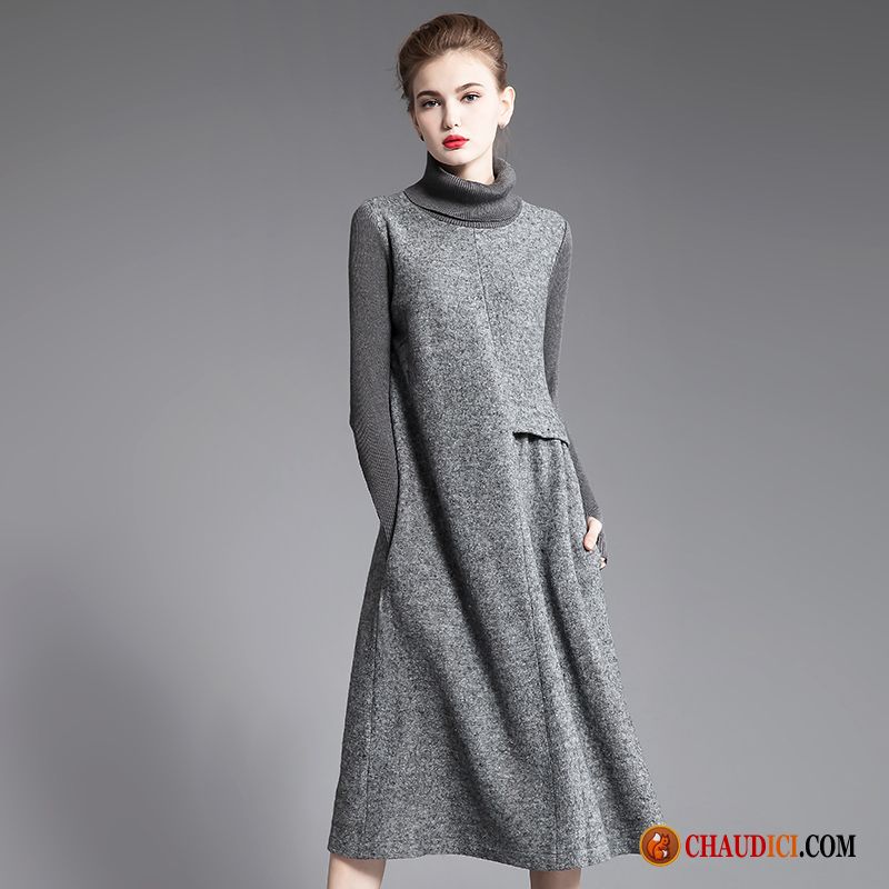 Robe Longue Classique Mince L'automne Épaissir Robe Slim En Ligne