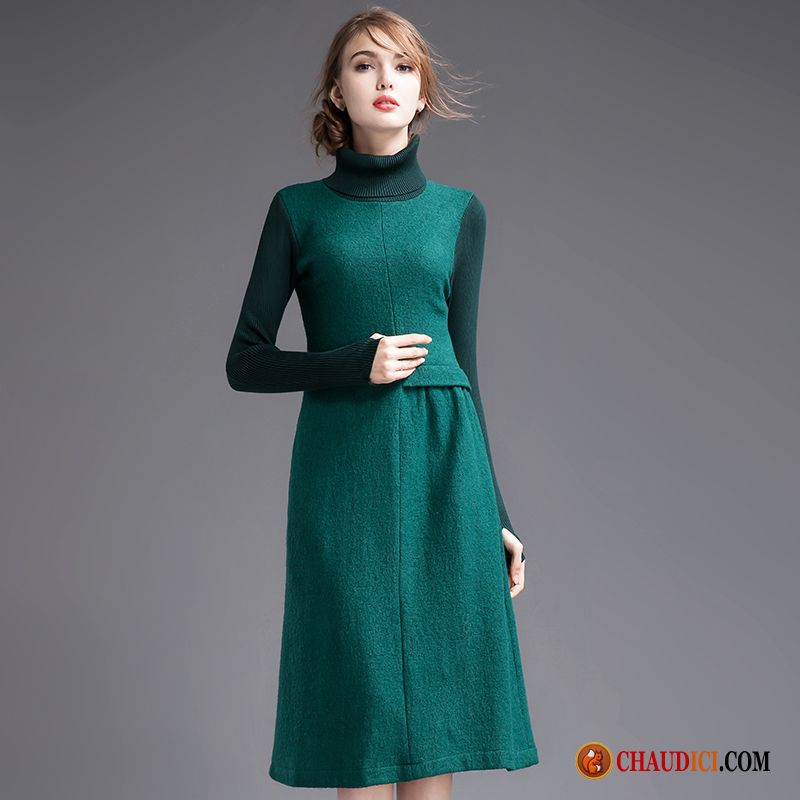 Robe Longue Classique Mince L'automne Épaissir Robe Slim En Ligne