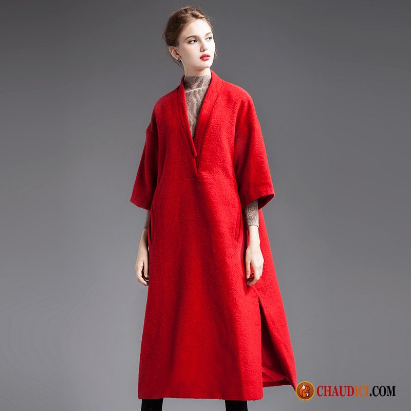 Robe Longue Pour Femme Épaissir Hiver Baggy Col V Gros Pas Cher