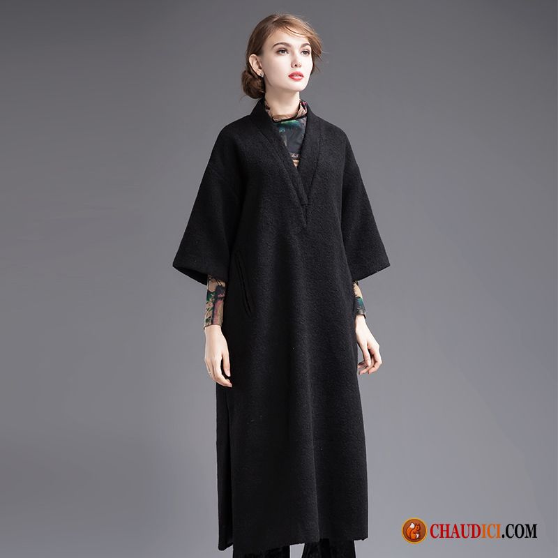 Robe Longue Pour Femme Épaissir Hiver Baggy Col V Gros Pas Cher