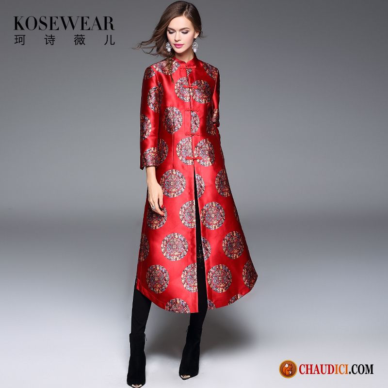 Robe Tee Shirt Noire Style Chinois Cheongsam Manteau Jours Rétro