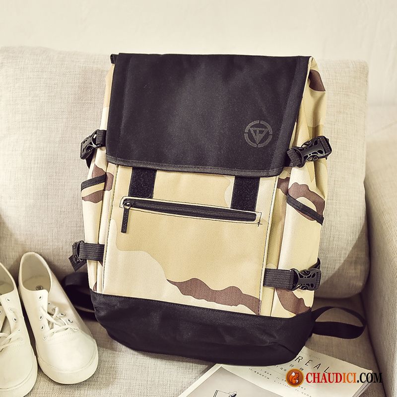 Sac A Dos Homme Ville Voyage Noir Tendance Étudiant Camouflage