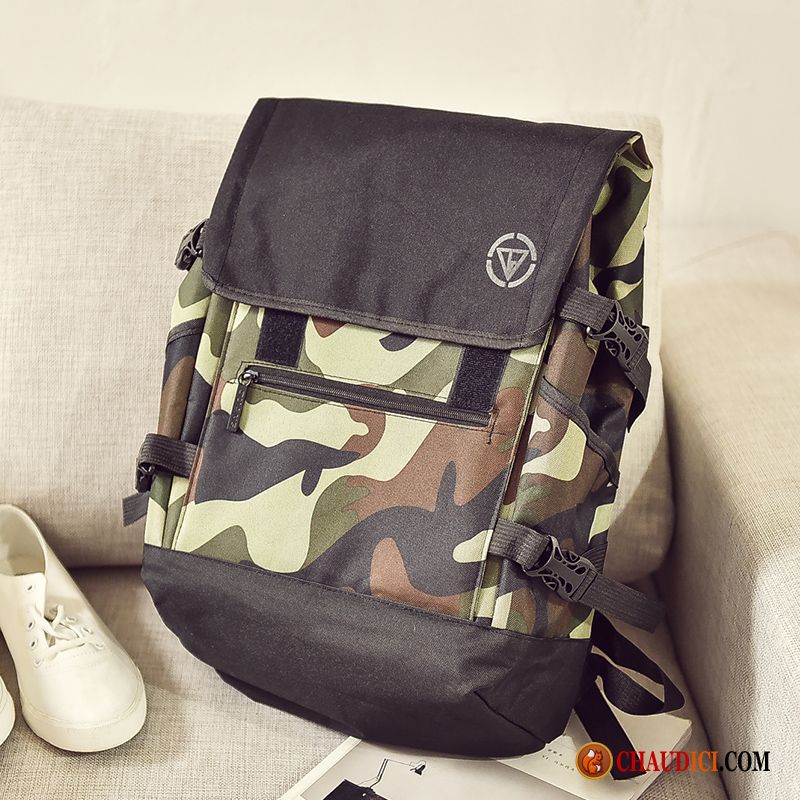 Sac A Dos Homme Ville Voyage Noir Tendance Étudiant Camouflage