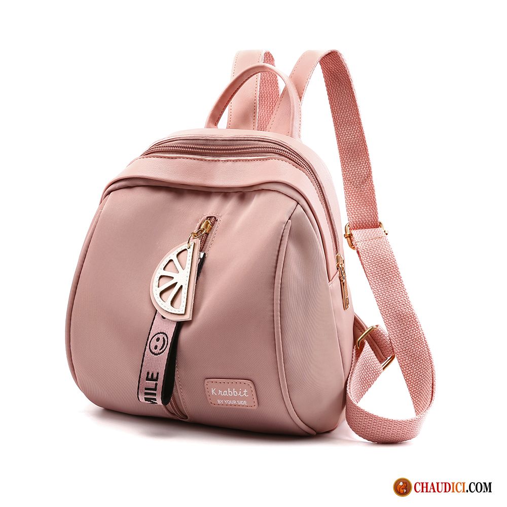 Sac A Dos Tendance Femme Voyage Nylon Rose Sauvage Le Nouveau Soldes