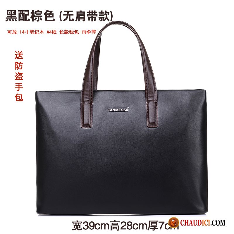 Sac A Main Cuir Marron Homme Pensée Simple Loisir Peau Douce Hommes Cuir France