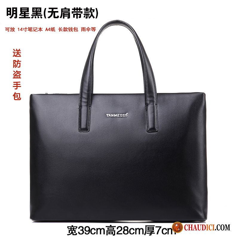 Sac A Main Cuir Marron Homme Pensée Simple Loisir Peau Douce Hommes Cuir France