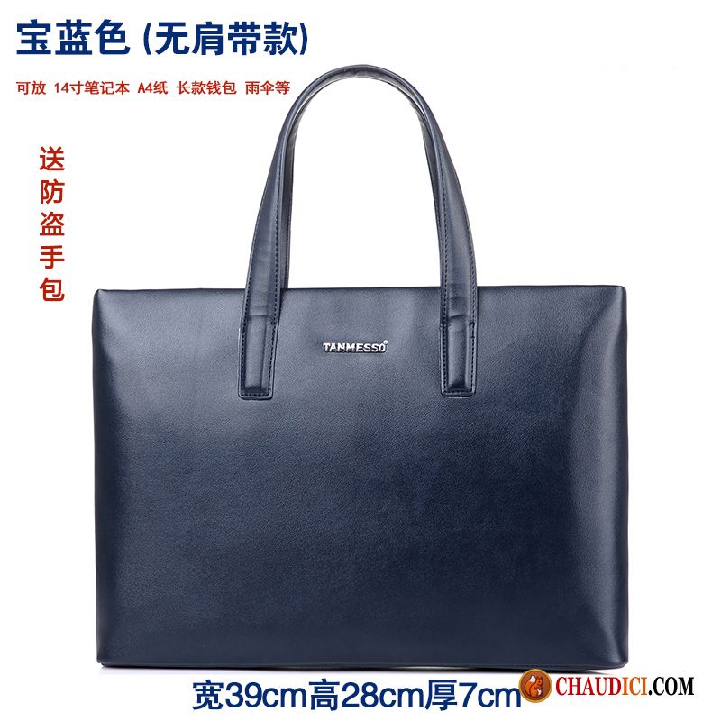 Sac A Main Cuir Marron Homme Pensée Simple Loisir Peau Douce Hommes Cuir France